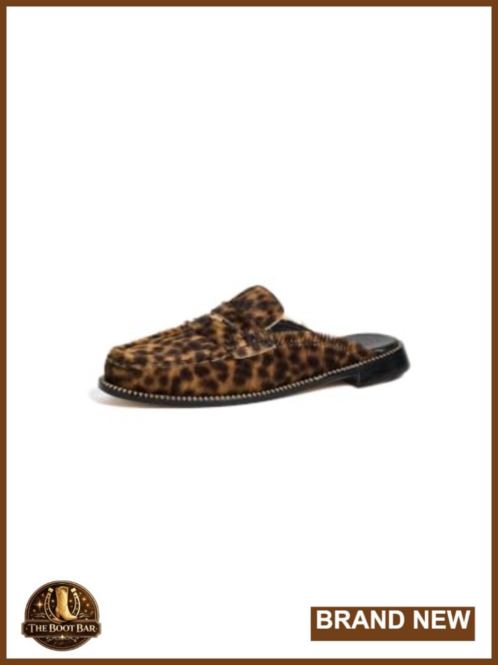 Cheetah Print Mule Flat Round Toe Slip-On Casual